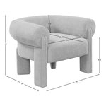 Stefano Fabric Upholstered Accent Chair in Grey