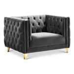 Michelle Velvet Upholstered Chair in Grey