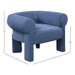 Stefano Fabric Upholstered Accent Chair in Navy