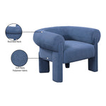 Stefano Fabric Upholstered Accent Chair in Navy