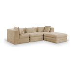 Stellar 114" Chenille Fabric Upholstered 4Pc. Modular Sectional in Beige