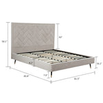Crosby Velvet Upholstered King Bed in Greige