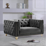 Michelle Velvet Upholstered Chair in Grey