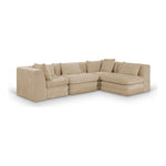 Stellar 114" Chenille Fabric Upholstered 4Pc. Modular Sectional in Beige