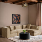Stellar 114" Chenille Fabric Upholstered 4Pc. Modular Sectional in Beige
