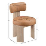 Atelier Vegan Leather Upholstered Dining Chair in Cognac