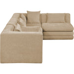 Stellar 114" Chenille Fabric Upholstered 4Pc. Modular Sectional in Beige