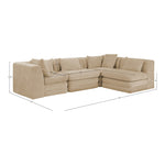 Stellar 114" Chenille Fabric Upholstered 4Pc. Modular Sectional in Beige