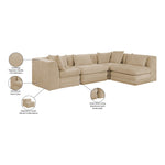 Stellar 114" Chenille Fabric Upholstered 4Pc. Modular Sectional in Beige