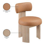 Atelier Vegan Leather Upholstered Dining Chair in Cognac