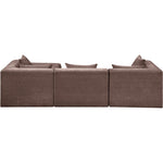 Stellar 114" Chenille Fabric Upholstered 4Pc. Modular Sectional in Brown