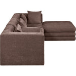 Stellar 114" Chenille Fabric Upholstered 4Pc. Modular Sectional in Brown
