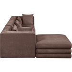 Stellar 114" Chenille Fabric Upholstered 4Pc. Modular Sectional in Brown
