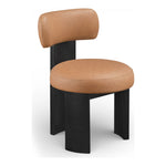 Atelier Vegan Leather Upholstered Dining Chair in Cognac