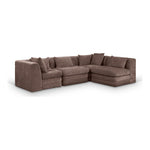 Stellar 114" Chenille Fabric Upholstered 4Pc. Modular Sectional in Brown