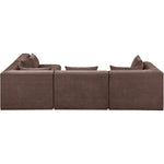 Stellar 114" Chenille Fabric Upholstered 4Pc. Modular Sectional in Brown