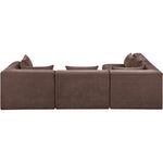 Stellar 114" Chenille Fabric Upholstered 4Pc. Modular Sectional in Brown