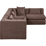 Stellar 114" Chenille Fabric Upholstered 4Pc. Modular Sectional in Brown