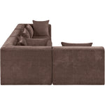 Stellar 114" Chenille Fabric Upholstered 4Pc. Modular Sectional in Brown