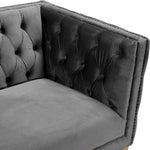 Michelle Velvet Upholstered Chair in Grey