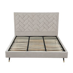 Crosby Velvet Upholstered King Bed in Greige