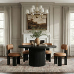 Atelier Vegan Leather Upholstered Dining Chair in Cognac