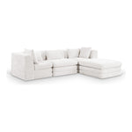 Stellar 114" Chenille Fabric Upholstered 4Pc. Modular Sectional in Cream