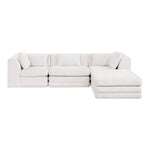 Stellar 114" Chenille Fabric Upholstered 4Pc. Modular Sectional in Cream