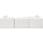 Stellar 114" Chenille Fabric Upholstered 4Pc. Modular Sectional in Cream