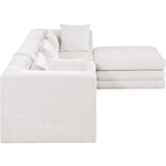 Stellar 114" Chenille Fabric Upholstered 4Pc. Modular Sectional in Cream