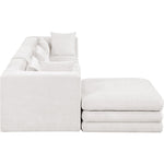 Stellar 114" Chenille Fabric Upholstered 4Pc. Modular Sectional in Cream