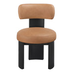 Atelier Vegan Leather Upholstered Dining Chair in Cognac