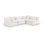 Stellar 114" Chenille Fabric Upholstered 4Pc. Modular Sectional in Cream