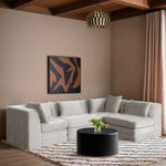 Stellar 114" Chenille Fabric Upholstered 4Pc. Modular Sectional in Cream
