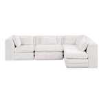 Stellar 114" Chenille Fabric Upholstered 4Pc. Modular Sectional in Cream
