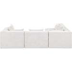 Stellar 114" Chenille Fabric Upholstered 4Pc. Modular Sectional in Cream