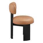 Atelier Vegan Leather Upholstered Dining Chair in Cognac