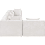 Stellar 114" Chenille Fabric Upholstered 4Pc. Modular Sectional in Cream