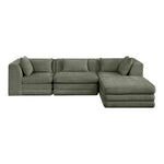 Stellar 114" Chenille Fabric Upholstered 4Pc. Modular Sectional in Green