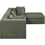 Stellar 114" Chenille Fabric Upholstered 4Pc. Modular Sectional in Green