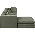 Stellar 114" Chenille Fabric Upholstered 4Pc. Modular Sectional in Green
