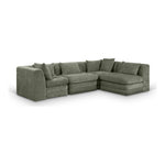 Stellar 114" Chenille Fabric Upholstered 4Pc. Modular Sectional in Green