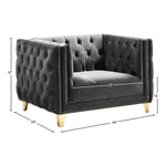 Michelle Velvet Upholstered Chair in Grey