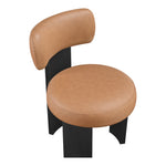 Atelier Vegan Leather Upholstered Dining Chair in Cognac