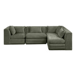 Stellar 114" Chenille Fabric Upholstered 4Pc. Modular Sectional in Green