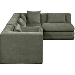 Stellar 114" Chenille Fabric Upholstered 4Pc. Modular Sectional in Green