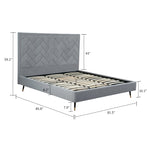 Crosby Velvet Upholstered King Bed in Gray