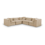 Stellar 114" Chenille Fabric Upholstered 5Pc. Modular Sectional in Beige