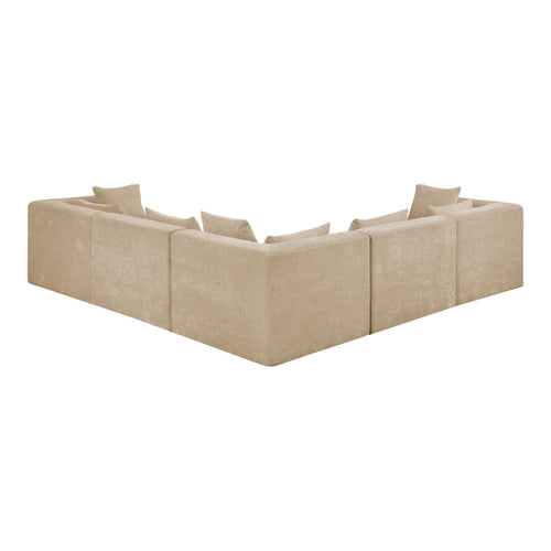 Stellar 114" Chenille Fabric Upholstered 5Pc. Modular Sectional in Beige