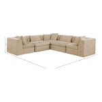 Stellar 114" Chenille Fabric Upholstered 5Pc. Modular Sectional in Beige